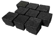PREMIUM Kopfsteinpflaster Basalt schwarz gesägt /Sackware / Big Bag / Pflaster