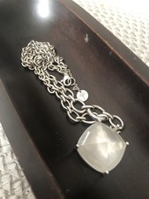 Joop Kette925 Sterlingsilb L57cm incl.Anhänger,BergkristallMilchquarz insges 53g