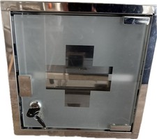 Medizinschrank Edelstahl 30x30x12 cm ? abschließbar Glasfront mit Schlüssel