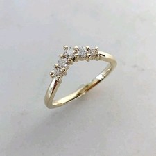 Damen Ring Mit Syntetische  Diamanten 18 Karat Vergoldet Mit Rosengold grösse 11