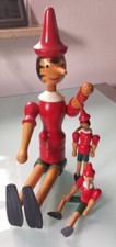 Schöner  41cm Holz Pinocchio von Dreoni Giocattoli Firenze und zwei Kleine 15cm