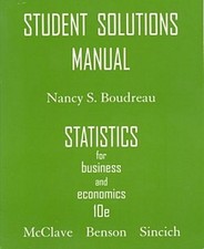 Student Solutions Manual Statistics for Business and Economics Nancy S. Bou ...