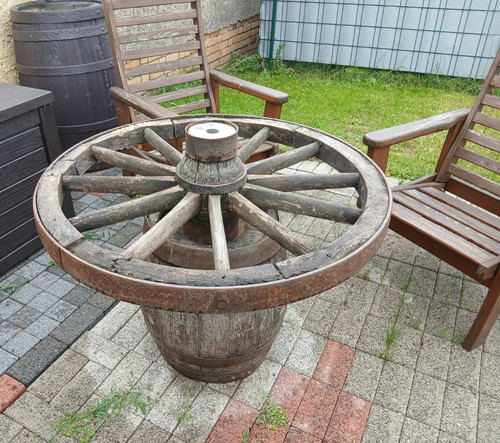 Gartentisch rund holz - gartentisch,