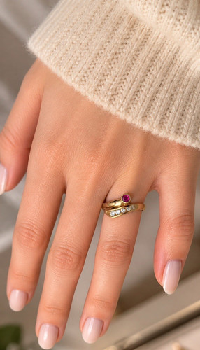 Gelbgold ring karat - 8,