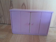 Rosa Kleiderschrank, Vintage, Puppenhaus, Holz