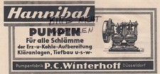 DÜSSELDORF, Werbung 1939, P. C. Winterhoff Pumpen-Fabrik Hannibal Schlamm-Pumpen