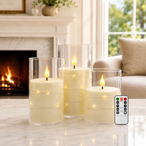 Led kerze lichterkette set - led,