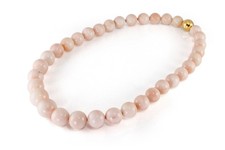 Korallenkette Engelshaut Koralle 34 Kugeln 750 Gelbgold [BRORS 19512]