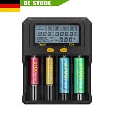 Universal 4 Slots Akku ladegerät Batterieladegerät LCD Display für Li-ion 18650.