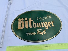 Bitburger vom Fass Emailleschild, 40x29cm oval, flach