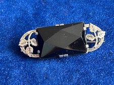 Silber  830, Brosche, Onyx