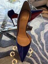 Christian Louboutin High Heels Iriza Lackleder blau in Gr.38 mit 10cm Absatz neu