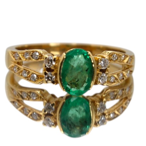 Goldring smaragd 9ct gelb - smaragd,