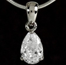 Kleiner Zirkonia Anhänger * 925 Silber Rhodiniert Blau Rosa Weiß Lila Schwarz