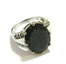 Silberring MDI Blaufluss oval