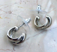 Creolen mini Ohrringe silber Glanz Retro Look Vintage Style 80er Jahre 80ies