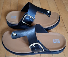 fitflop Zehensteg Sandale GEN-FF Leder mit Schnalle schwarz 40 41 NEU in OVP