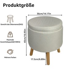 Platzsparender Schminkhocker Ø36cm,bis 100kg, für kleine Räume