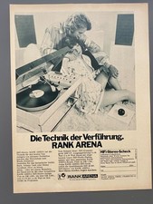 Rank Arena Plattenspieler Technik der Verführung 1971 Vintage Ad Werbung Reklame