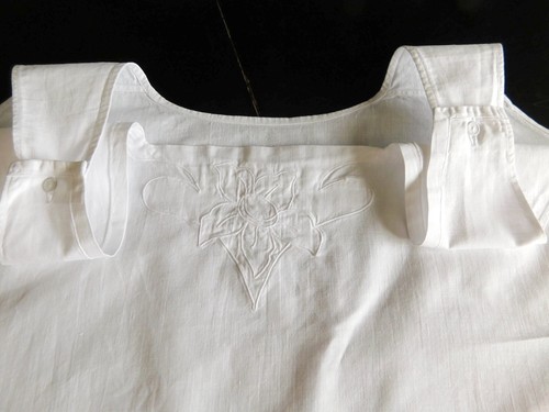 Antik leinen nachthemd weiss - leinen,