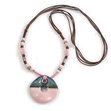 Hellrosa/blauer Keramik