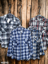 Unisex Holzfäller/ Flanell Hemd mit Reißverschluss Gr. M-3XL Modell: H0010