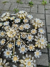 Plafoniere Palwa Kristall Blumen Deckenlampe Lampe Gold Hollywood Regency 66D