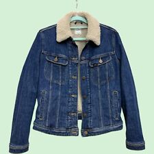 LEE Jeansjacke Damen Gr.S SHERPA RIDER JACKET Blau Jacke Teddyfell Besatz