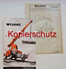 Wilhag Langenfeld Industriekran IK 1021  Konvolut Prospekt #2,  4 Seiten um 1955