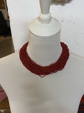 Konya Naga Rote Koralle Multi-Strang-Halskette mit Münzverschluss