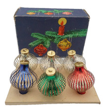 DDR Lauscha 6 Fadenkugeln in