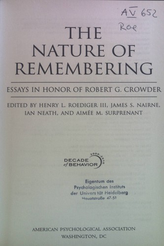 The nature remembering - the,