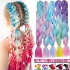 Jumbo Braid Yaki Flechten Voller Kopf Box Twist Braids Haarverlängerung Ombre DE