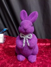 Deko-Figur/Osterhase/lila/silb
