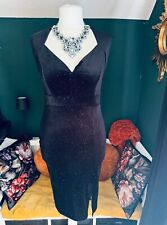 ? Stretch Kleid 36 S 38 M Party Festtagskleid Burleske schwarz Glitzer