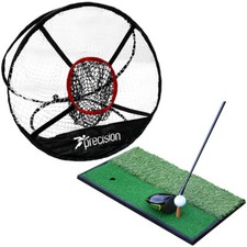 Precision Launch Pad 2 in 1 Golf Abschlagmatte Pop Up Golf Chipping Netz neu