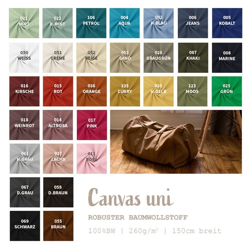 Canvasstoff meterware uni - canvasstoff,