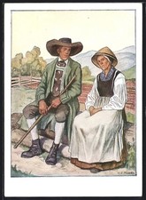 Ansichtskarte Mann und Frau in