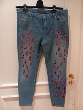 Damen jeans marke Rosner farbe hellblau mit pailletten gr.44