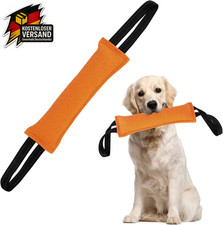 Beißwurst Hund Hundespielzeug Beißzange Griff robust interaktiv Jute Tauziehen Z