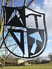 Maurer das Zunftzeichen als Wappen aus 3mm Stahl von 40cm-100cm Logo Deko
