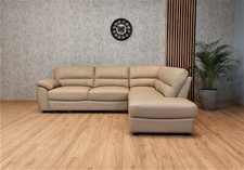 Beiges Echtleder Ecksofa Echt