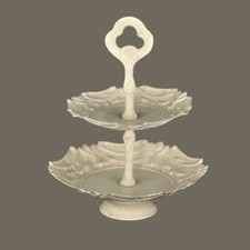 Etagere 2 Lagig Weiß/Beige Ø