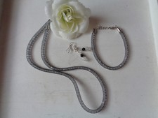 Schmuckset Netzschlauch Nylon Stardust Mesh schwarz/kristallklar