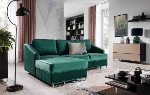 Luxus ecksofa couch smaragd - ecksofa,