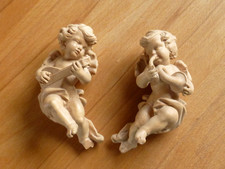 1 Paar Hintersberger Wand-Engel Holz-Figuren geschnitzt 13cm Schnitzfigur Figur