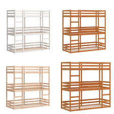 Dreifach-Etagenbett Gästebett Bettrahmen Einzelbett Doppelbett Massivholz Kiefer