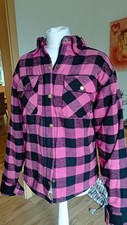 Damen Motorradhemd Lumberjack Holzfäller Hemd mit Protektoren Farbe:Rosa Gr. M
