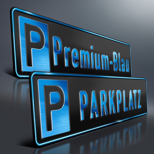 Parkplatzschild premium blau - |,