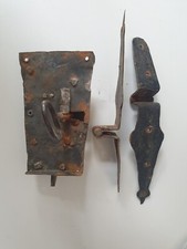2 Scharniere und Schloß, geschmiedet, Alt